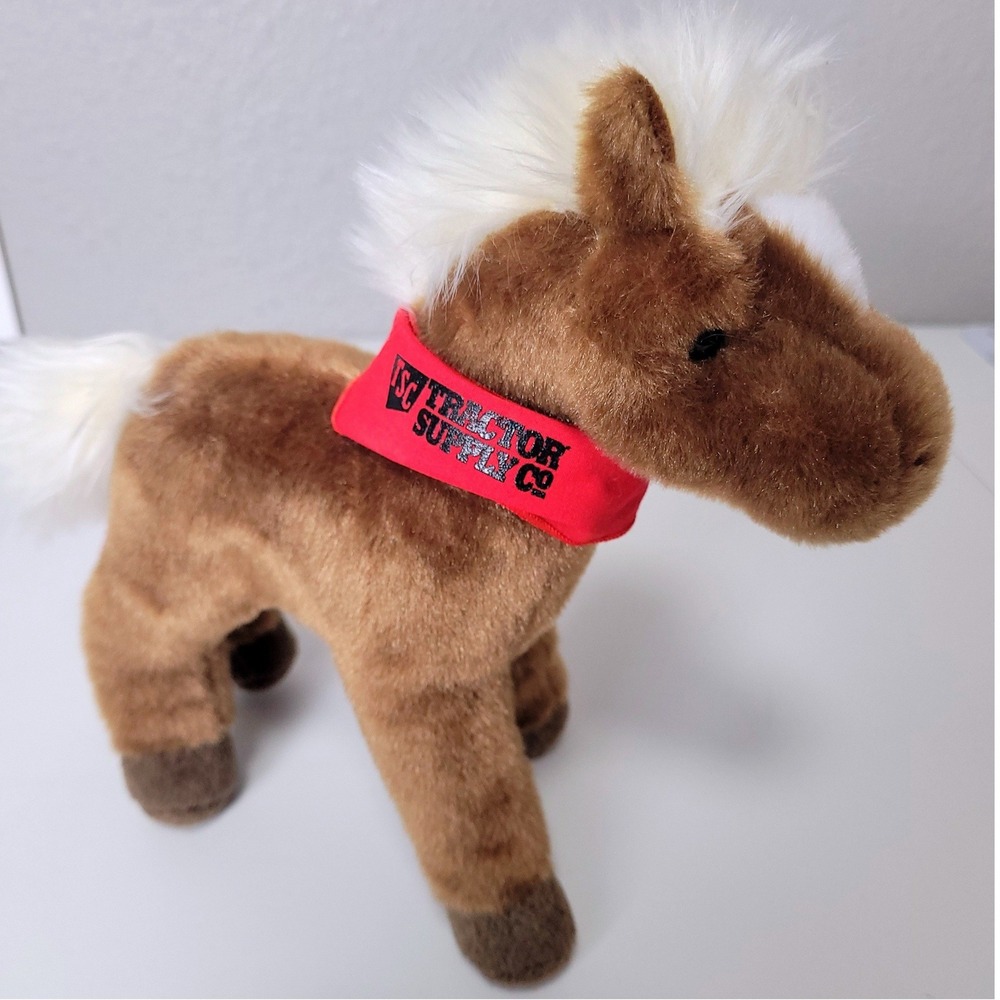 Douglas Tractor Supply Co Brown Horse Plush Stuffed Animal White Mane 4045 8"